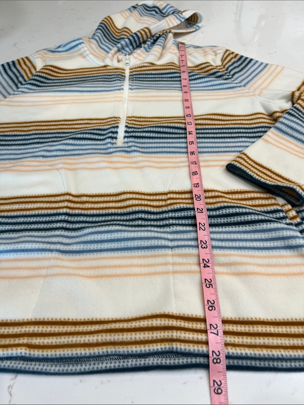 O’Neill Striped Fleece Hoodie Half Zip Pullover Pockets XXL - Picture 7 of 7